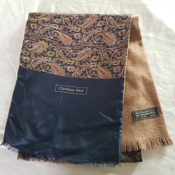 Christian Dior | Vintage Silk & Wool Paisley Scarf - Picture 1 of 7